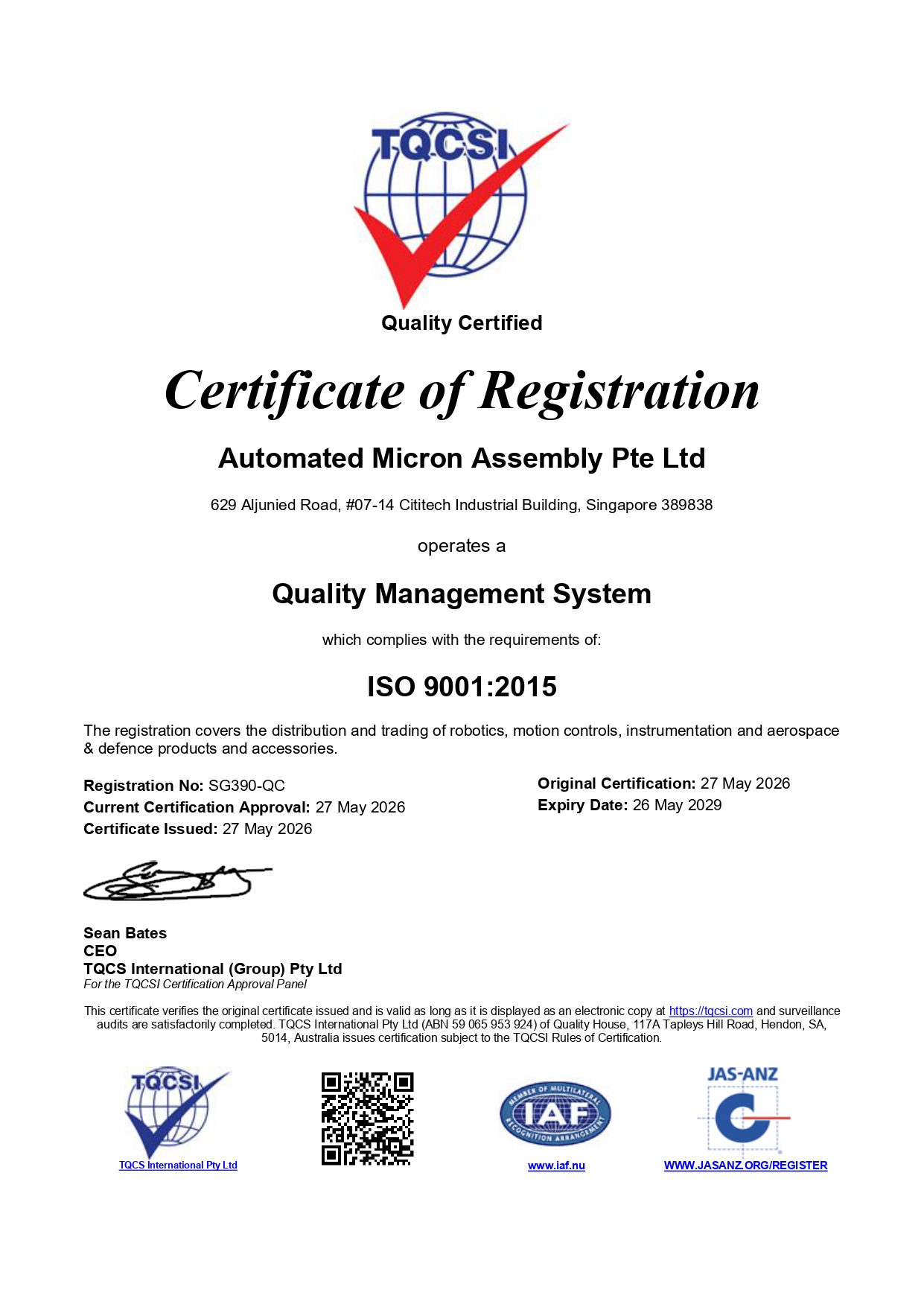 ISO 9001:2015 Cert